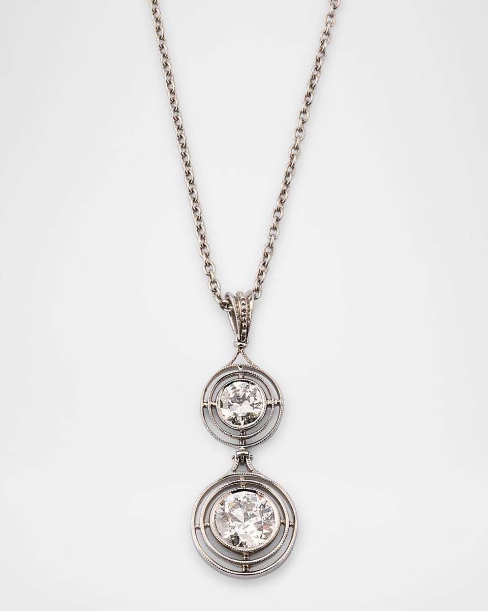 Estate Platinum Diamond Tiered Necklace